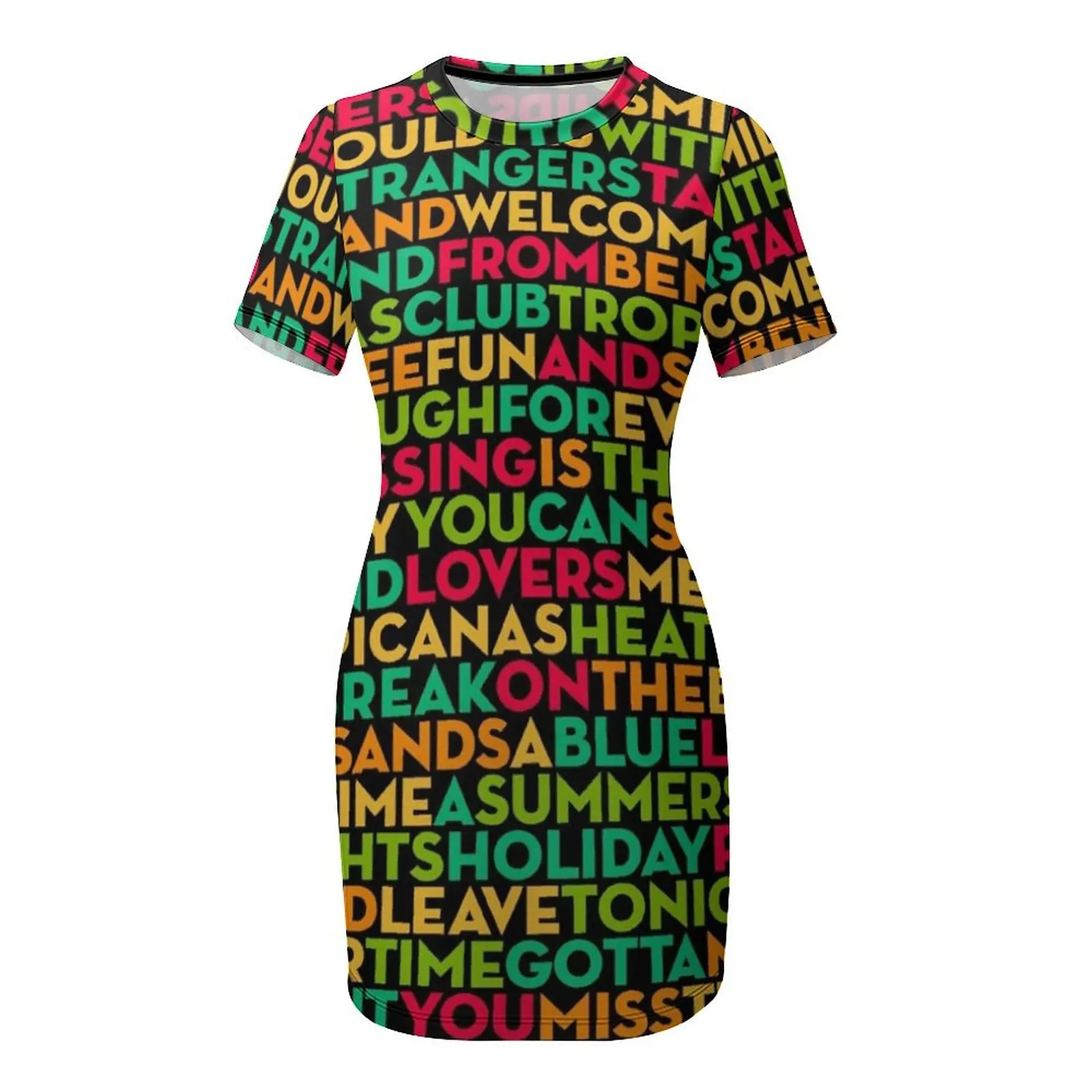 Клуб Тропонски - Wham! (Lyrics) v.5 Платье с короткими рукавами Женская одежда платья для