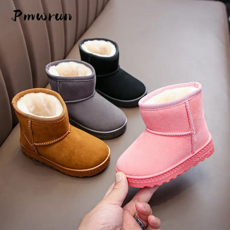 

Children Fashion Ankle Snow Boots Warm Plush Kids Winter Sneaker Running Casual Daily Shoes Student Plush Outdoor Shoes Hot 2023