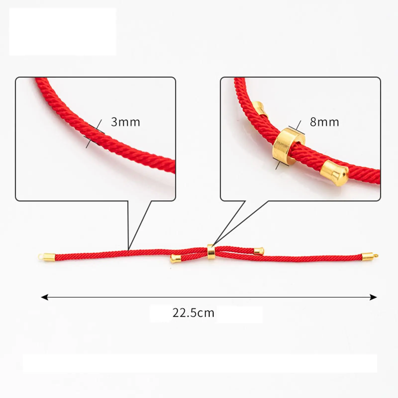 10x Adjustable Slider Bracelets Handmade String Wrap Twisted Cord Bracelet Making