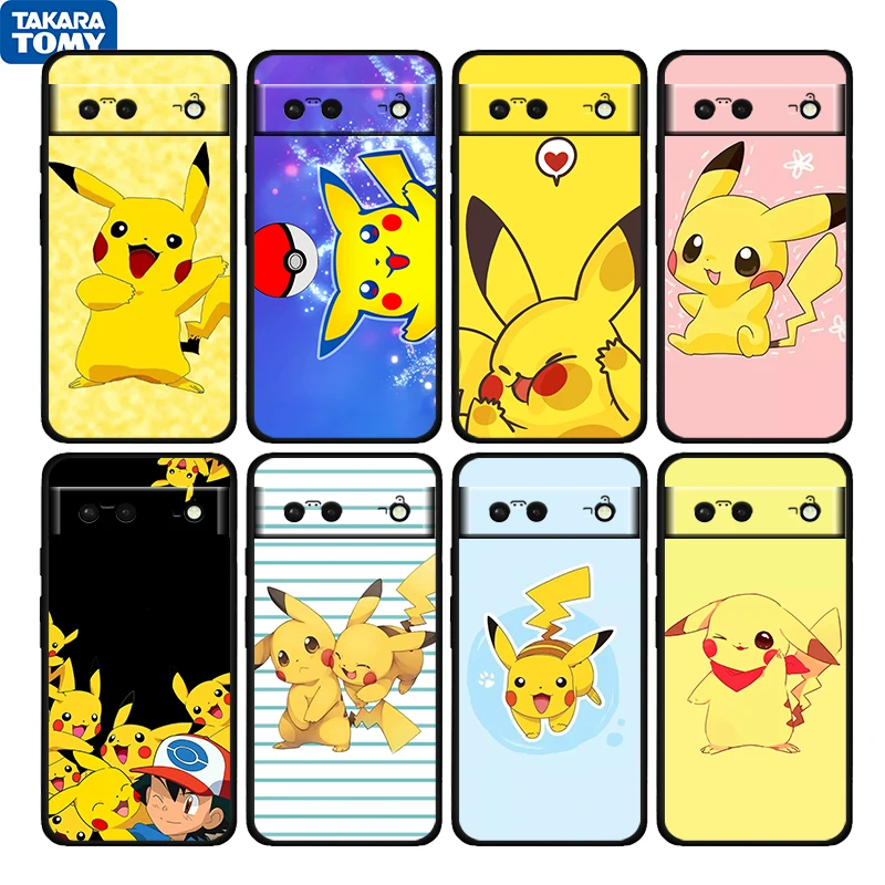 

Pikachu The Baby Cute Shockproof Cover for Google Pixel 6 6a 6Pro 5 5a 4 4a XL 5G Black Phone Case Shell Soft Fundas Coque Cover