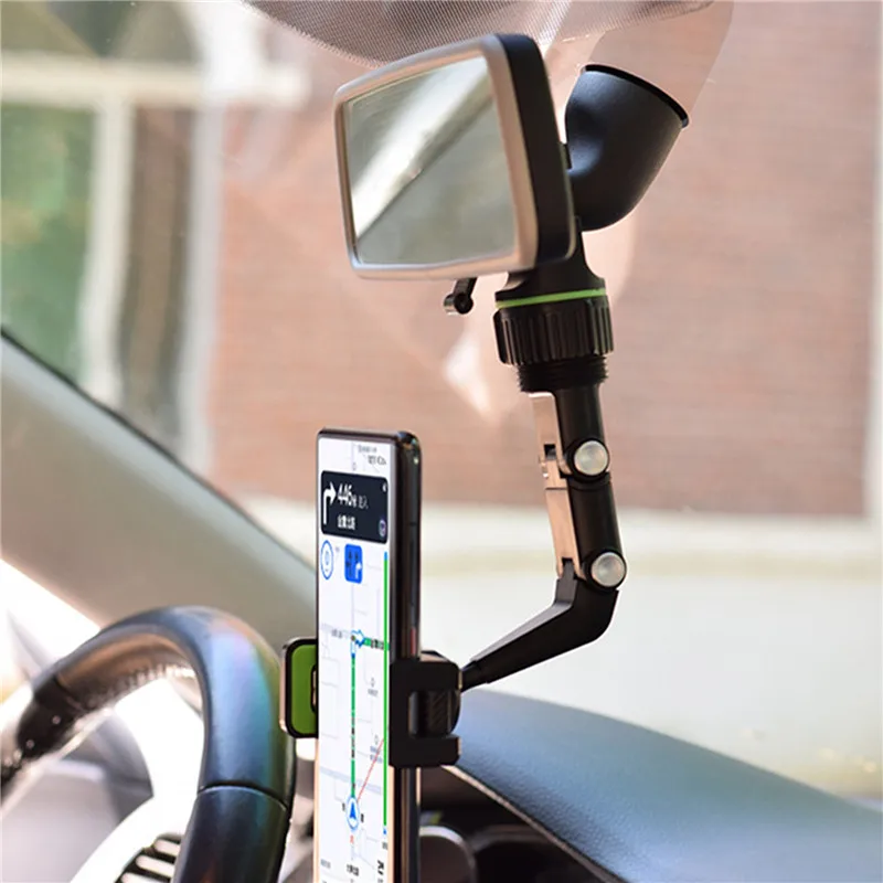 

4.0-6.1 Inch Phone Car Rearview Mirror Mount Phone Holder Gps Navigation Bracket SmartPhone Holder Stand Adjustable Support
