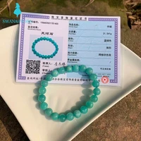8mm genuine natural mozambique amazonite beads bracelet crystal gift woman round beads jewelry fine