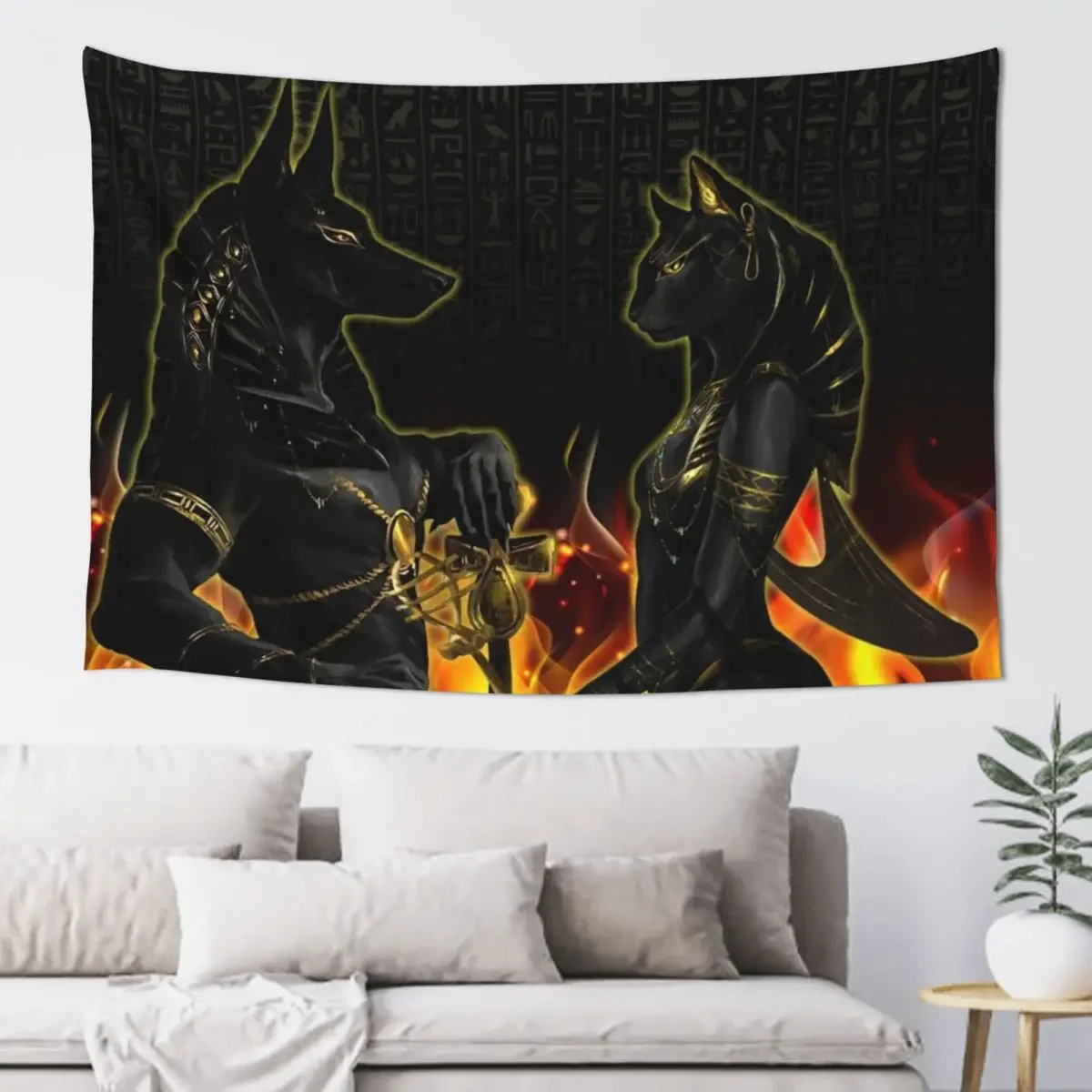 Анубис Бастет культура древнегипетской мифологии гобелен украшение для комнаты