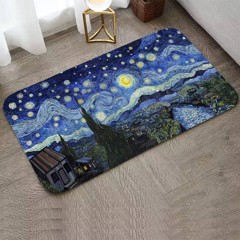 

Van Gogh Foot Mat Carpet Living Room Home Decoration Rug Non-slip Kitchen Mat Bathroom Floor Mats Bath Door Prayer Children