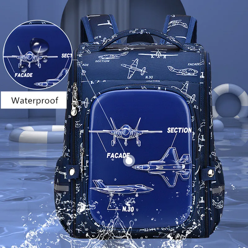 Детский водонепроницаемый школьный рюкзак Fengdong черный Водонепроницаемый