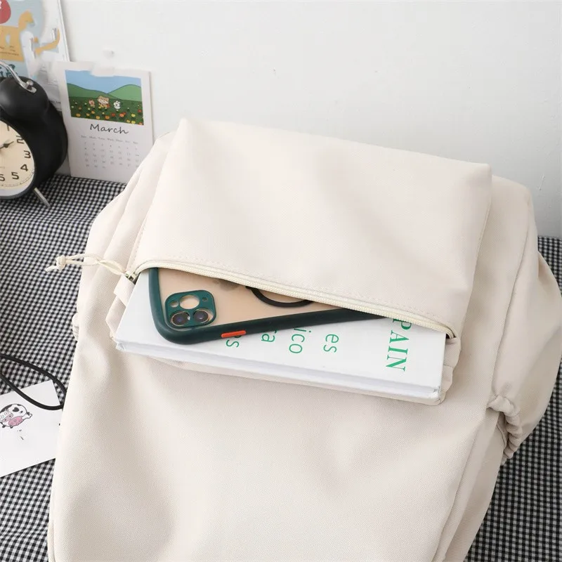 Women's Simple Casual Backpack High Quality Nylon School Bag Teen Girls Large Capacity Outdoor Travel Backpack Schoolbag