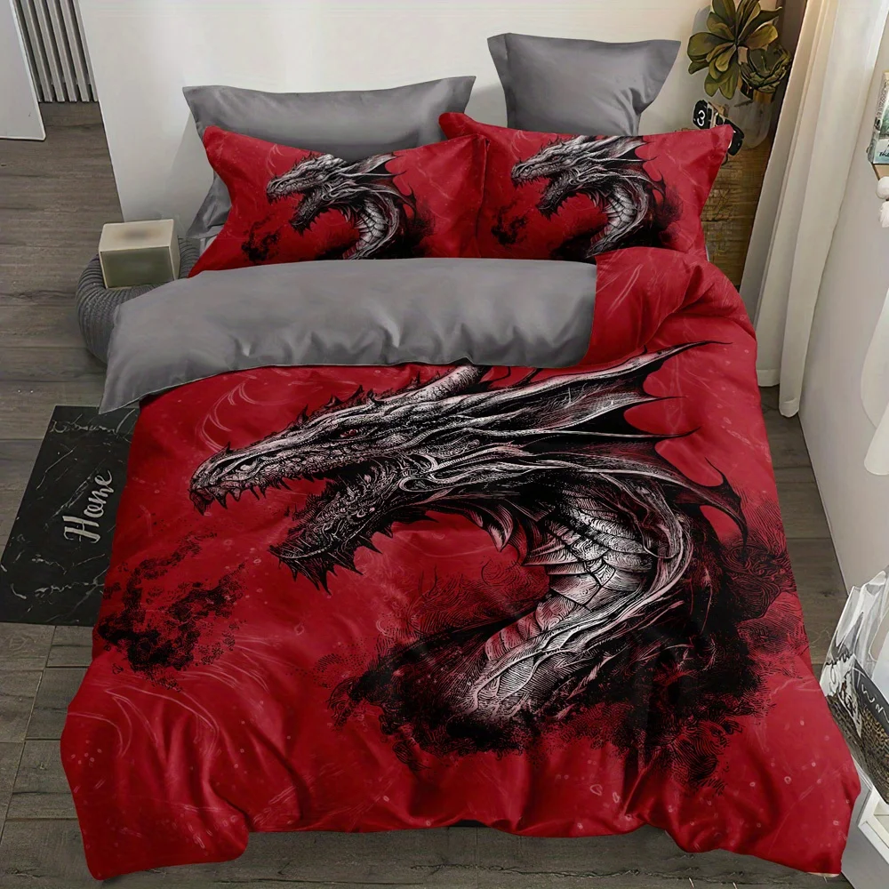 Набор пододеяльников с мистическим драконом-мягкое и удобное постельное белье