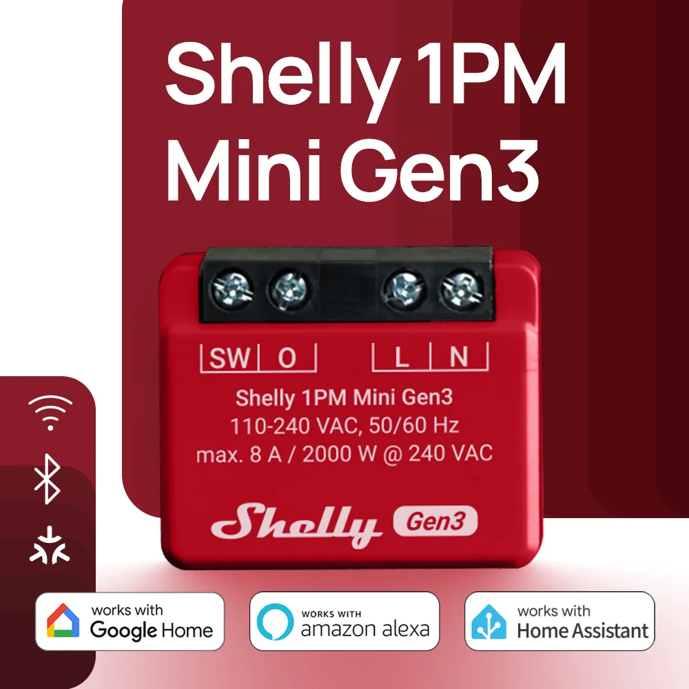 Shelly 1PM Mini Gen3 Wi-Fi Smart Switch 8A