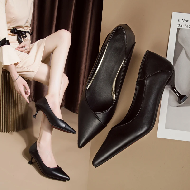

Good-product The Paragraph Of The Shallow Mouth Career Pointed High Heels 2151