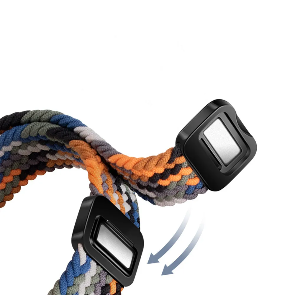 Фото Ремешок нейлоновый Плетеный для GARMIN Lily2, спортивный Воздухопроницаемый браслет с магнитной пряжкой и эластичной петлей, 14 мм №5