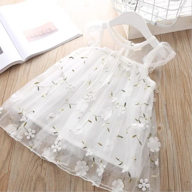 

Toddler Dresses for Girl Summer Christening Party Wedding White Dress Baby Lace Vestido Infantil 1year Princess Clothes
