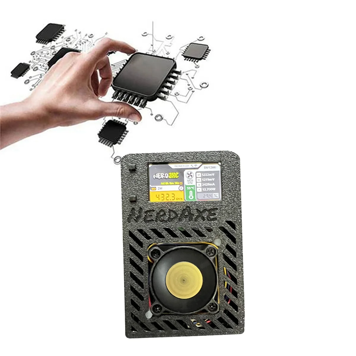 NerdAxe Miner Nerdminer с дисплеем S19XP BM1366 500Gh/S ASIC Bitaxe Bitcoin Micro-Miner Лотерейный майнер BR PLUG A