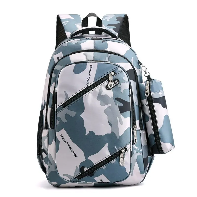 New men's large capacity thick nylon wear-resistant backpack lovers schoolbag travel camouflage backpack male computer bag