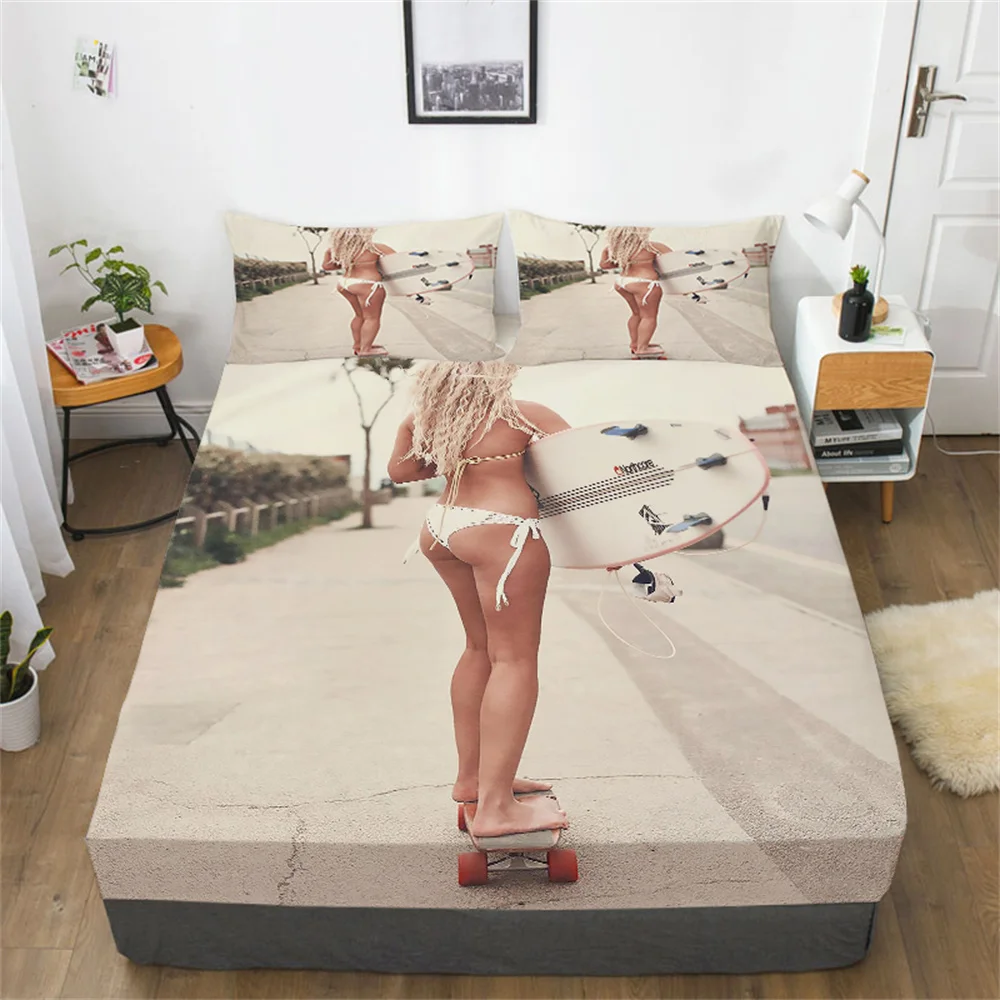 

3D Bed Covers Print Bikini Comforter Cover Suit Women Bedclothes Decoration Twin King Size Home Bedding Setcover Bedspreads