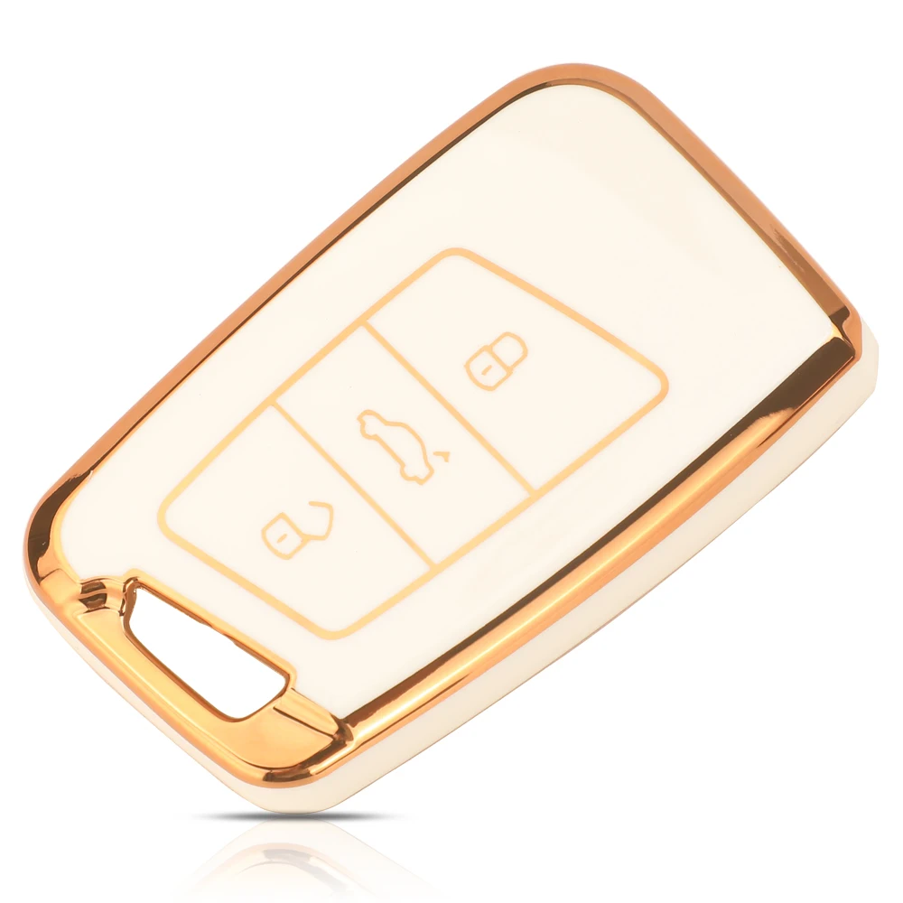 Jingyuqin Корпус Ключа Из ТПУ Для Volkswagen VW Magotan Passat B8 Skoda A7-3 Кнопки Smart Protector
