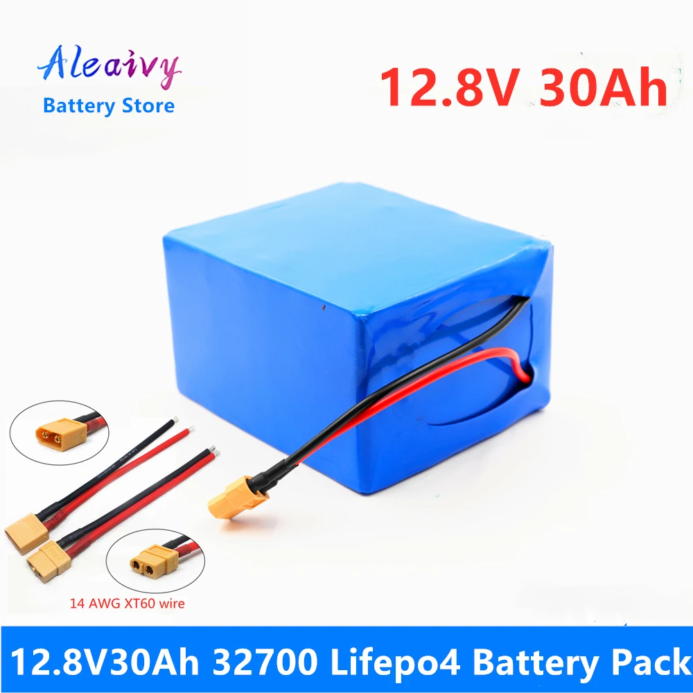 

Aleaivy 32700 Lifepo4 Battery Pack 4S3P 12.8V 30Ah with 4S 40A Balanced BMS for Electric Boat and Uninterrupted Power Supply 12V