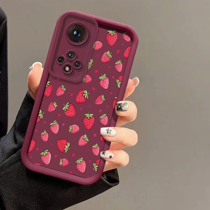 Фото Чехол для телефона с клубничным принтом для Huawei Honor 600 Lite 400 Smart 300 Pro 200 90 Lite 70 50 SE, мягкий силиконовый матовый противоударный чехол №1