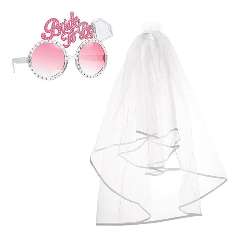 

Wedding Bridal Veil Sunglasses Bride Veil Double Layer Short Veil Party Headwear
