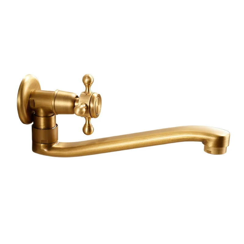 Антикварный удлиненный излив медная швабра с одним холодным краном настенный