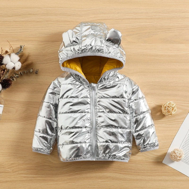

Пуховик EWODOS с капюшоном в виде медведя на молнии для детей 1-5 лет