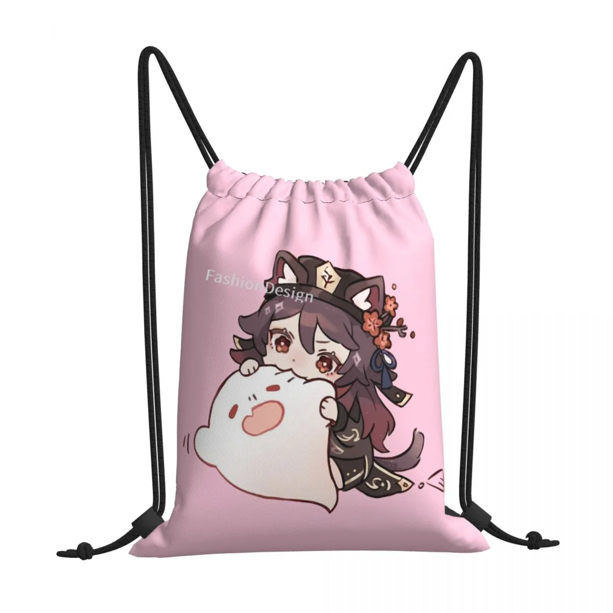 

Сумка на шнурке с рисунком Ху Тао геншина ударная игра паймон сумка для покупок 3D рюкзак для мальчиков и девочек школьная сумка для обуви