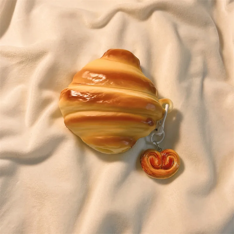 Для OPPO Enco Air3 Pro чехол с милой подвеской в виде хлеба силиконовый мягкий рисунком