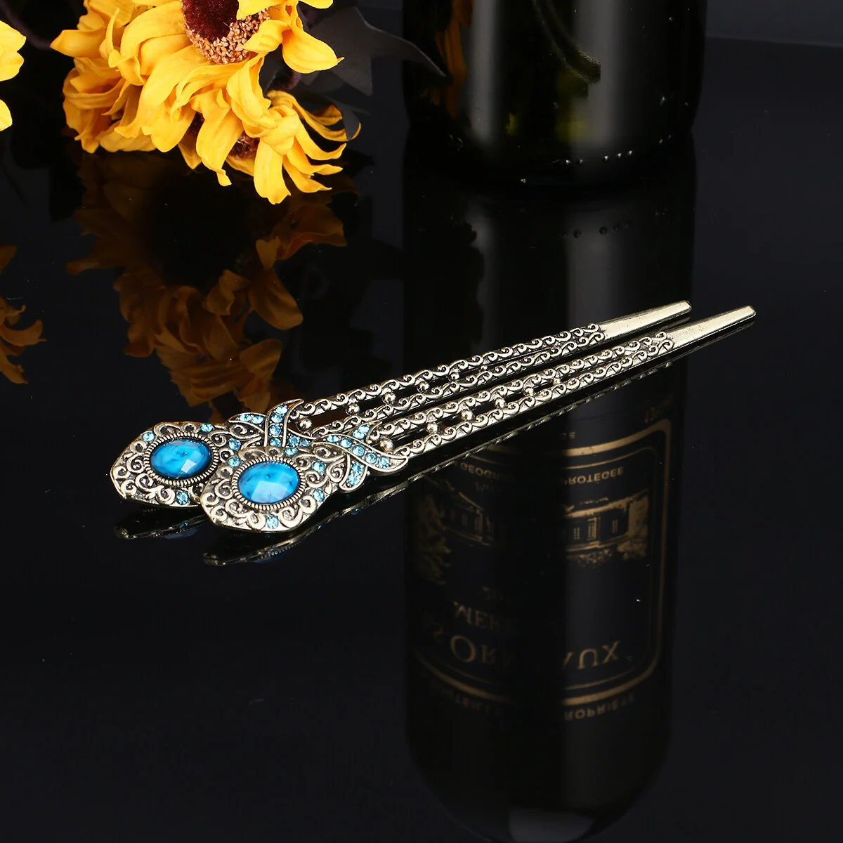 

2Pcs Rhinestone Hair Sticks Vintage Chinese Hair Chopsticks Traditional Elegant Hairpins Chinese Japanese Hair Accessories for