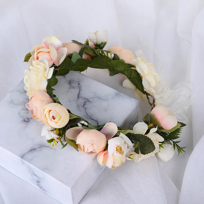 

Женская Цветочная повязка на голову, элегантные розовые аксессуары для свадьбы и путешествий
