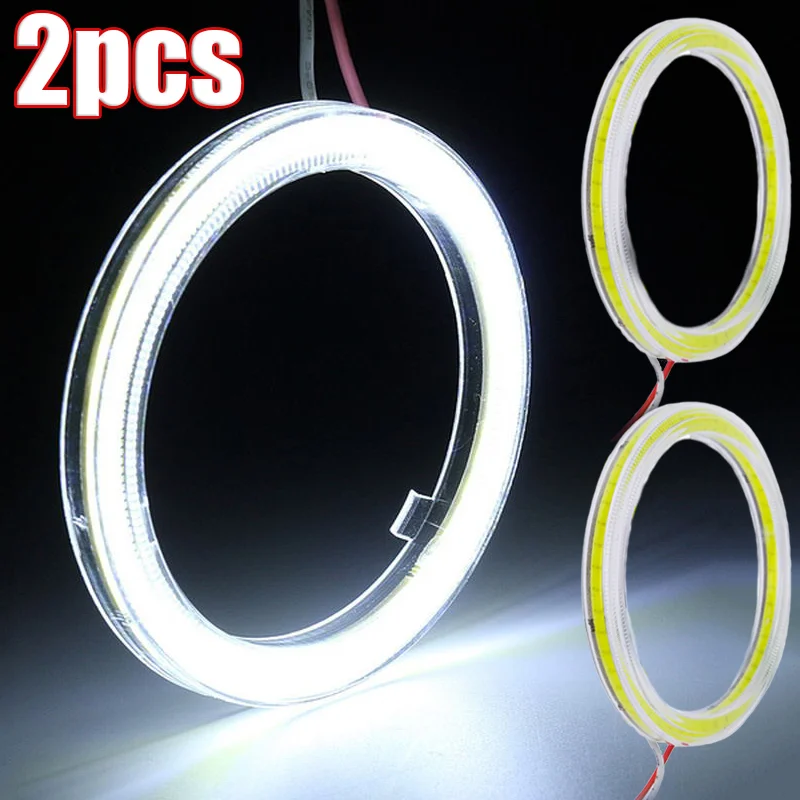 

2pcs Car Headlight COB Angel Eye LED Lamp Circle Ring Decoration Lights Car Motorcycle Headlight Aperture Lamp 12-24V