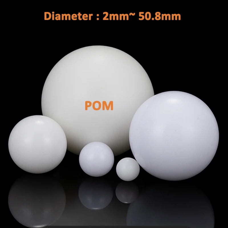 

2-50.8mm Precision Solid POM Plastic Ball White Polyoxymethylene Bearing Rolling Bead Diameter 2 3 4 4.5 5 6 6.35 6.95 7-50.8mm