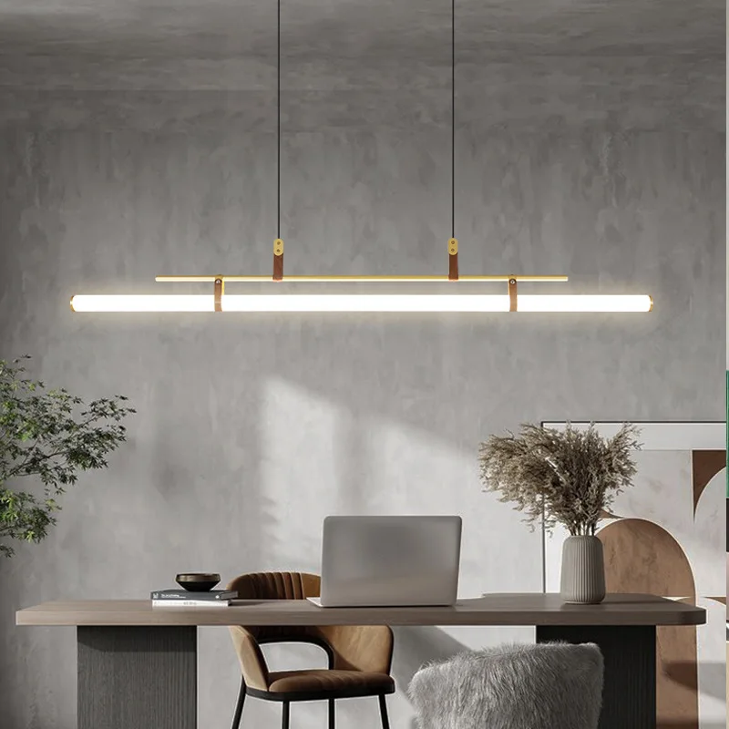 

Creative Personality Chandelier Bar One Word Long Light Luxury Modern Nordic Simple Dining Room Table Lamp