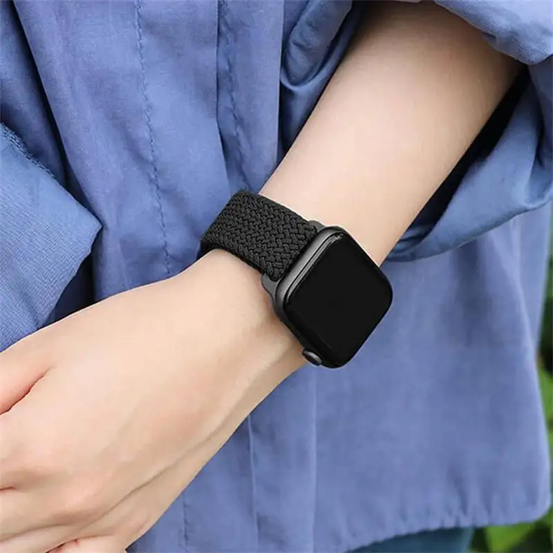 Braided solo loop Strap For Apple Watch band 44mm 40mm 45mm 41mm 49mm 42mm 38mm Bracelet correa iWatch series 4 3 SE 6 7 8 ultra