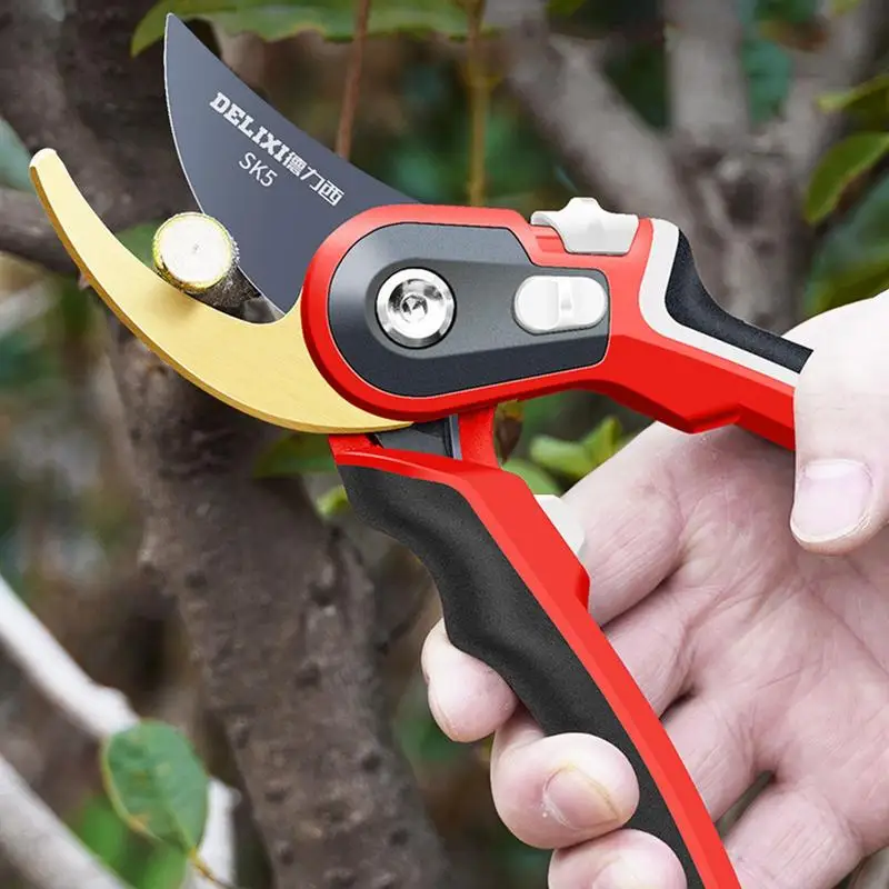

Garden Scissors Anti-Rust Shockproof Adjustable Opening Horticulture Pruner Cutting Shrub Scissors With Safety Lock For Home