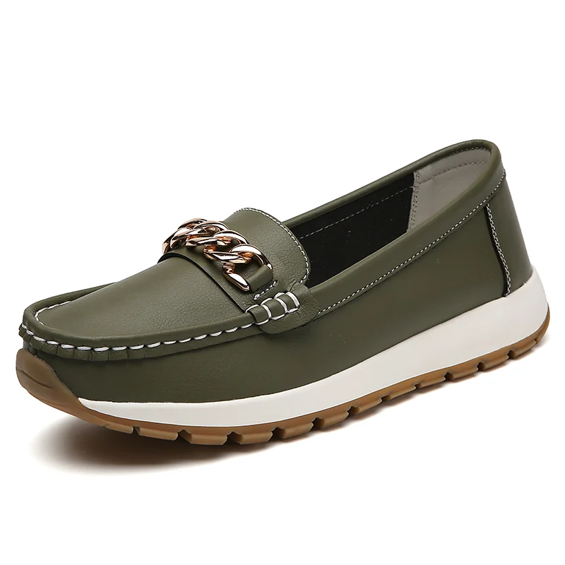 Женская нескользящая повседневная рабочая кожаная женская обувь больших