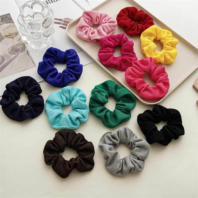 

Solid Color Hair Scrunchie Corn Grain Hair Rope Soft Elastic Hair Rubber Band Hair Accessories Ponytail Holder Vintage Headwear
