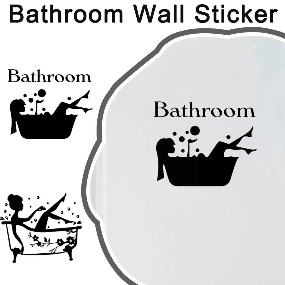 

Bathroom Wall Sticker Toilet Decor Living Room Bedroom Wholesale Wall Sofa WC Doorway Sign Background K9O0