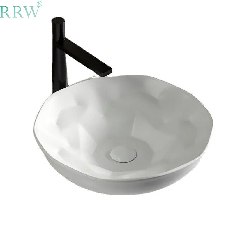 

RRW раковины-столешницы Nordic столешница круглая Алмазная керамическая художественная раковина для ванной комнаты небольшая семейная ракови...