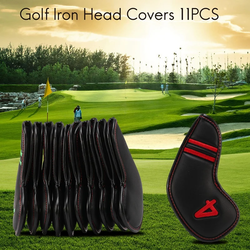

Golf Iron Head Covers PU Leather Head Covers Headcover 11Pcs Set Colorful Number Embroideried Magnetic Headcovers