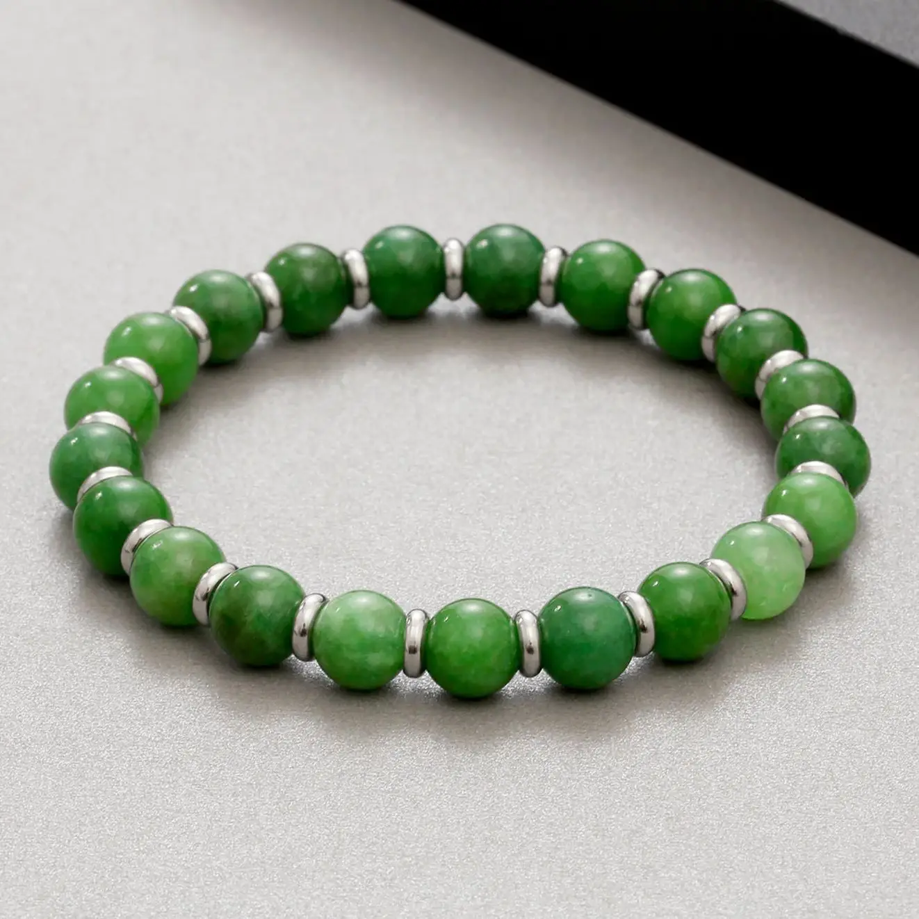 Браслет с бусинами из натурального камня для женщин и мужчин эластичный браслет