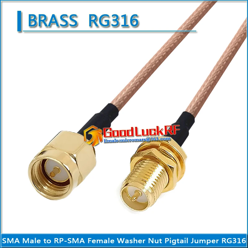 

1X Pcs SMA Male to RPSMA RP-SMA RP SMA Female Washer O-ring Bulkhead Panel Mount Nut Plug Coaxial Pigtail Jumper RG316 Cable