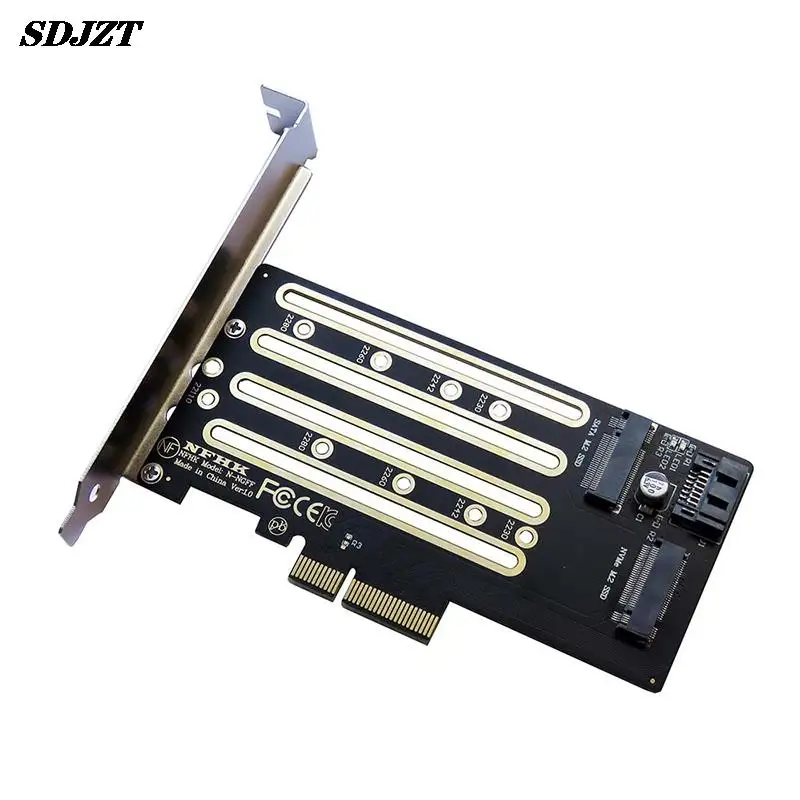 

Новый NVMe M.2 SSD к PCIe 3,0 4,0 X4, SATA M.2 SSD к SATA двухцелевой адаптер с кронштейном