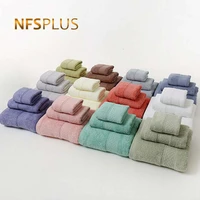 3pcsset plain colors towel set for bathroom 100 cotton 35x35 hand towel 35x75 face towel 70x140 terry bath towel for adults