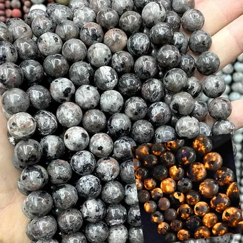 Натуральные бусины из йоперлита 4-12 мм, огненный содалитовый войлок  SYSRXLR