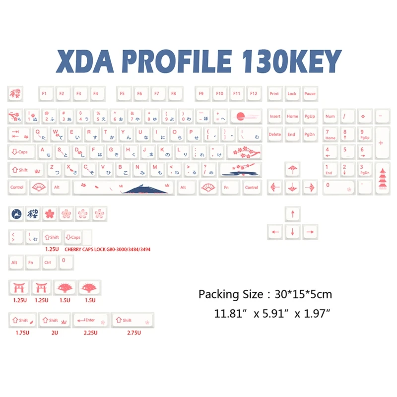 130 шт. колпачки для клавиш Cherry Blossom XDA PBT механические клавиатуры с красителем K