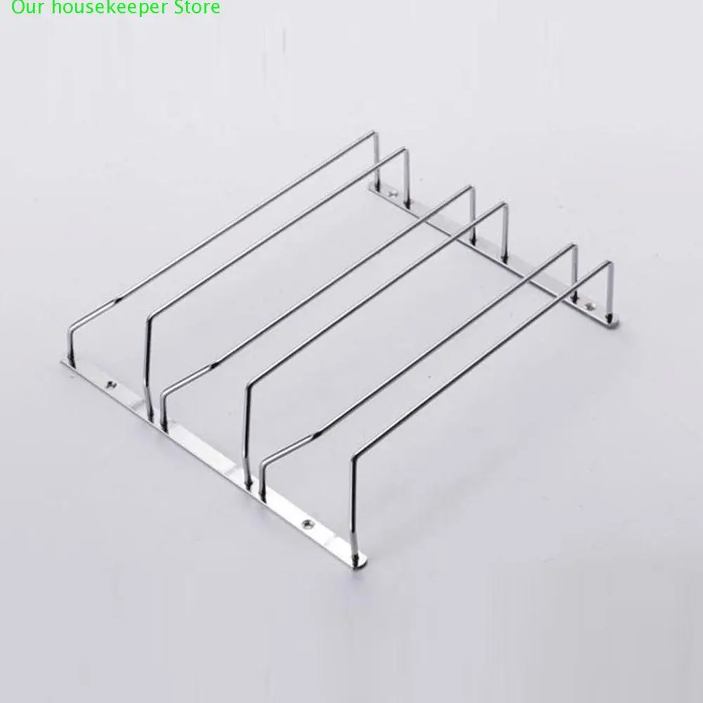 

1 Pcs 1-5 Rows Stainless Steel Wall Mount Stemware Wine Glass Hanging Rack Holder Shelf