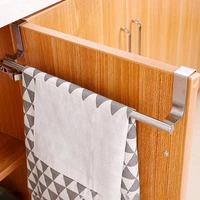over door stainless steel single bar towel rack bathroom kitchen non perforated towel rail rag rack shelf hanger hanger