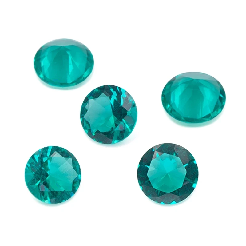 Size 4mm~10mm Round Cut Loose Glass Stone Pink Red Blue Green Violet Coffee Color Synthetic Gems Beads For Jewelry