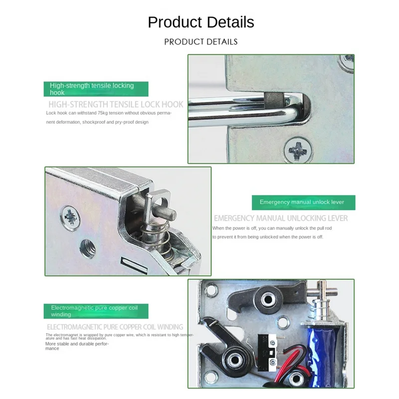 Дверной замок шкафа для хранения 24 В постоянного тока мини-электрический ящика
