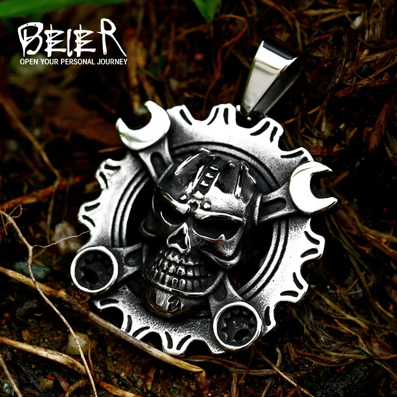 Крутая Тяжелая велосипедная цепь подвеска в виде черепа для мотоцикла двигателя