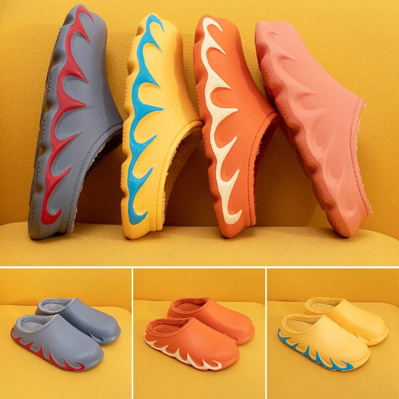 Flame Winter Slippers Flame Pattern Slippers For Winter  Warm Durable Fashionable